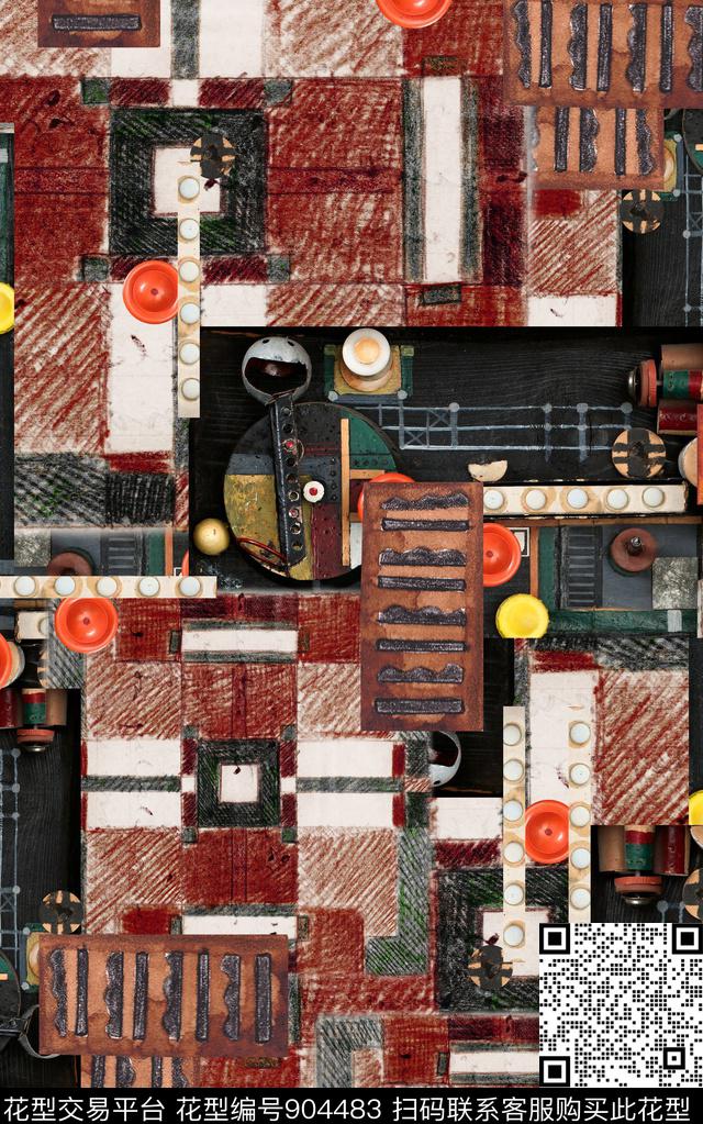 肌理抽象中老年数码印花华亿平台下载（图片编号: 904483） - 瓦栏（Walan）