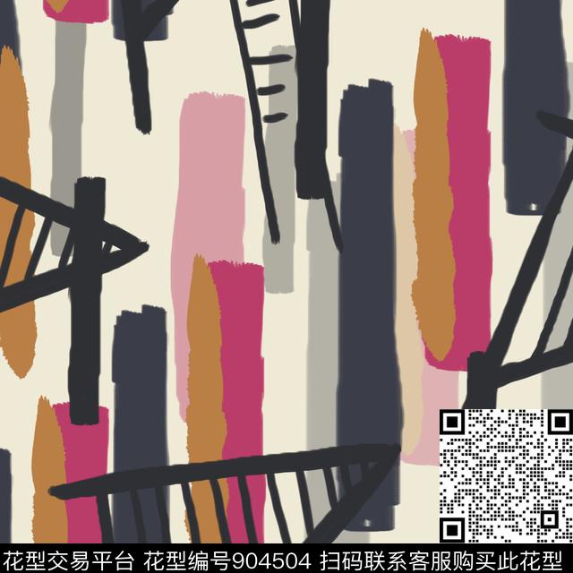 几何大牌风抽象传统印花华亿平台下载（图片编号: 904504） - 瓦栏（Walan）