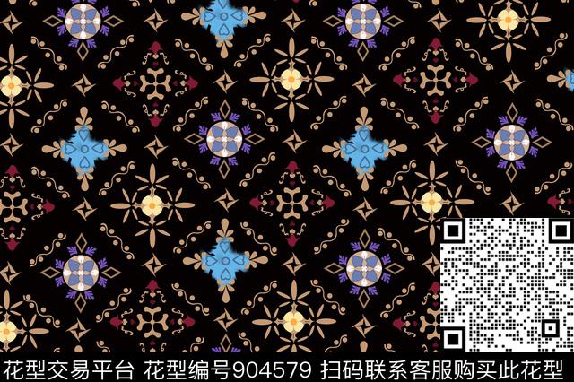 创意几何定位星空数码印花华亿平台下载（图片编号: 904579） - 瓦栏（Walan）