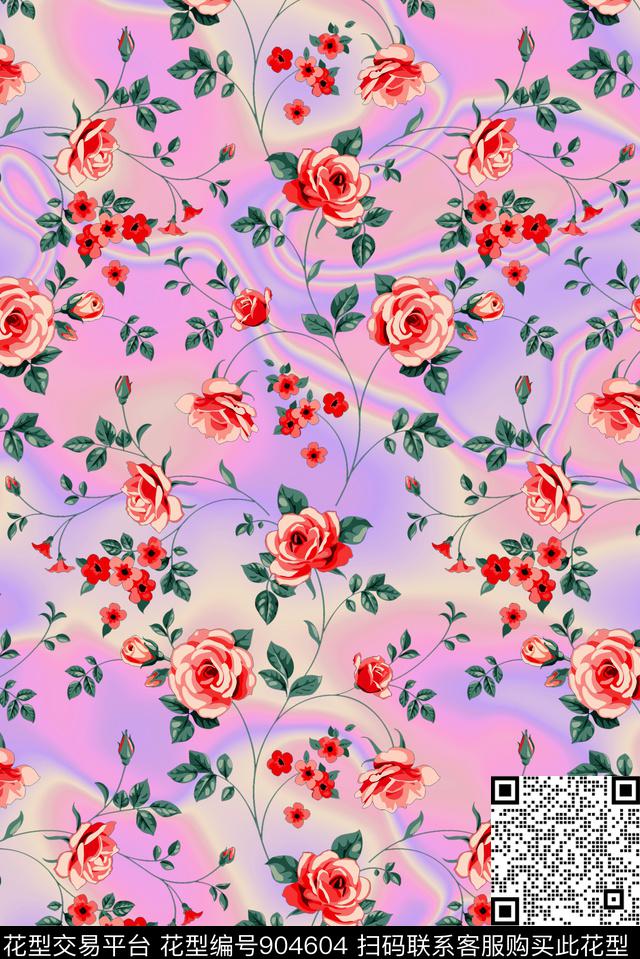 小碎花花卉植物数码印花华亿平台下载（图片编号: 904604） - 瓦栏（Walan）