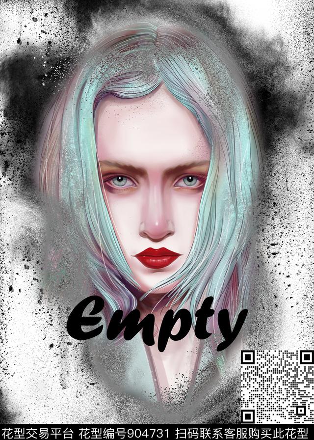 人物烟雾字母数码印花华亿平台下载（图片编号: 904731） - 瓦栏（Walan）