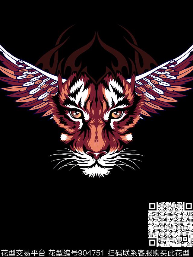 男装老虎胸前独幅传统印花华亿平台下载（图片编号: 904751） - 瓦栏（Walan）