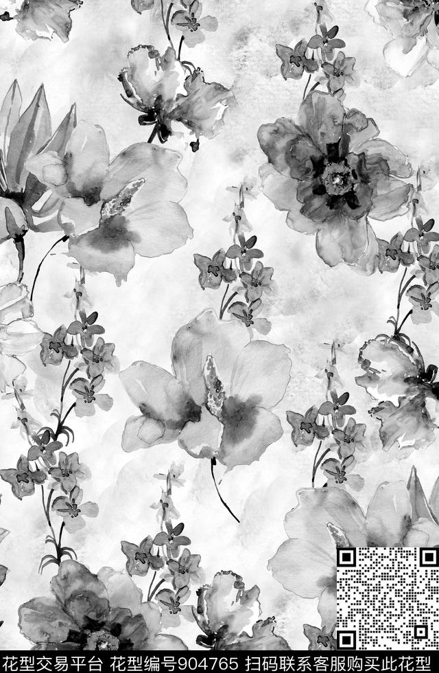 大花小碎花花卉数码印花华亿平台下载（图片编号: 904765） - 瓦栏（Walan）