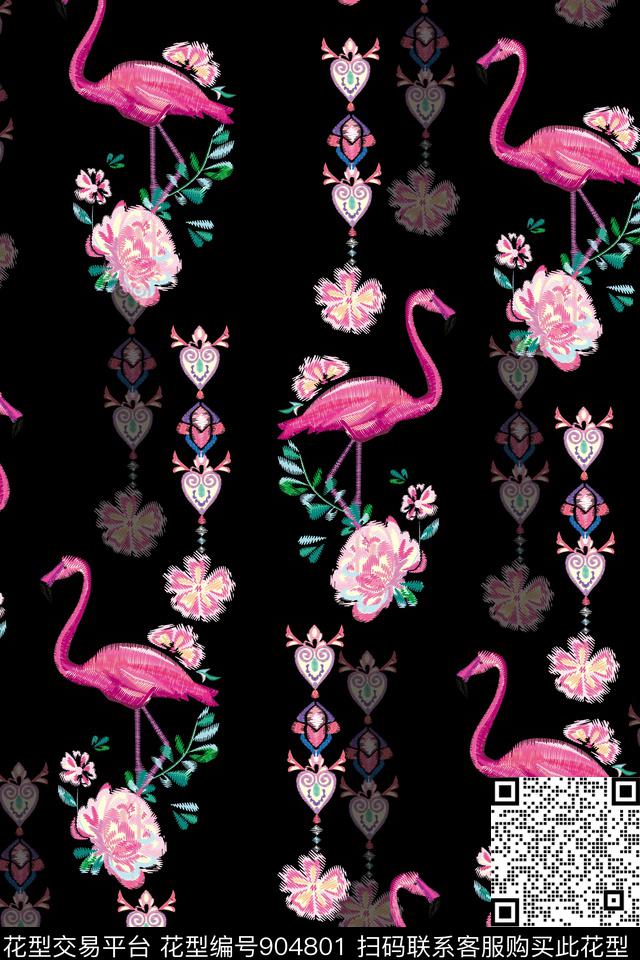 大牌风小碎花天堂鸟数码印花华亿平台下载（图片编号: 904801） - 瓦栏（Walan）