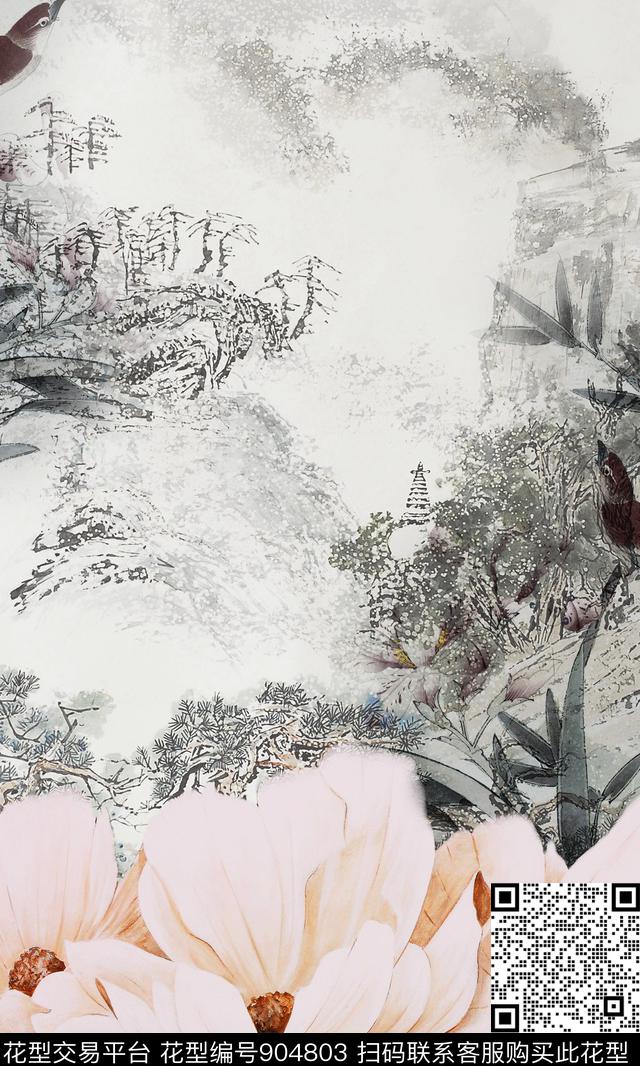 抽象纹理民族风数码印花华亿平台下载（图片编号: 904803） - 瓦栏（Walan）