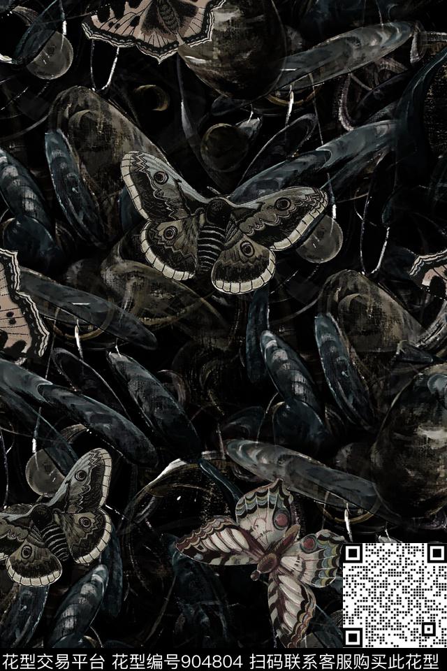 潮牌蝴蝶肌理数码印花华亿平台下载（图片编号: 904804） - 瓦栏（Walan）