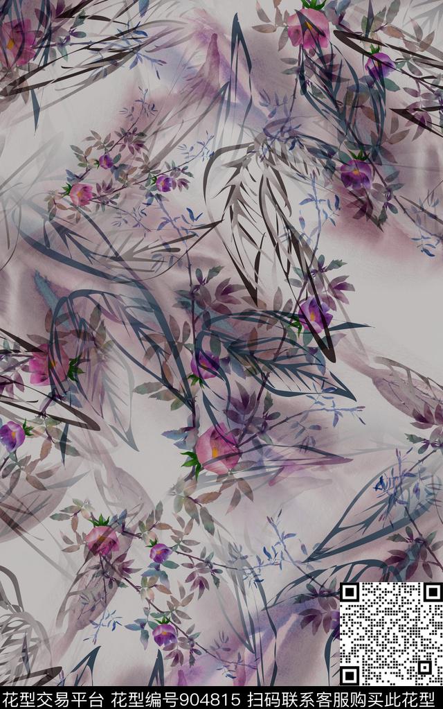 抽象纹理民族风数码印花华亿平台下载（图片编号: 904815） - 瓦栏（Walan）