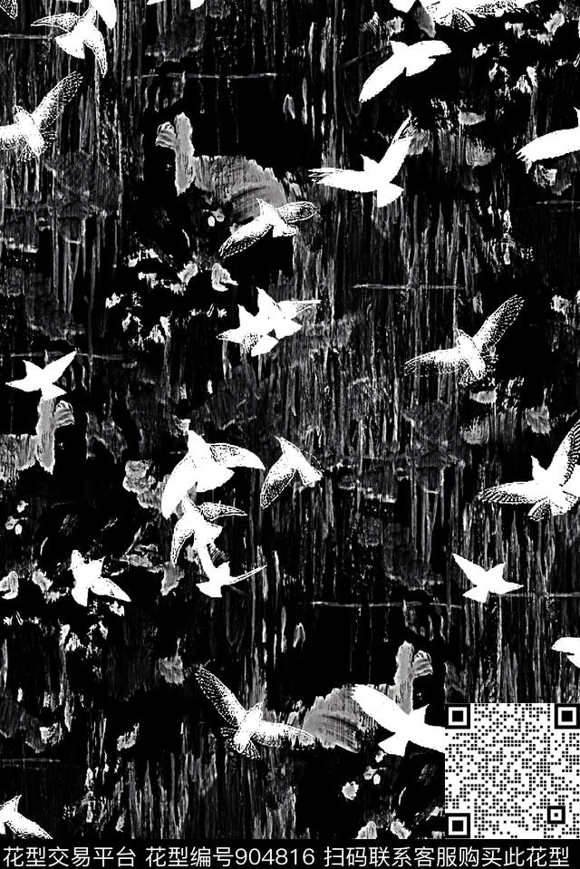 潮牌复古肌理数码印花华亿平台下载（图片编号: 904816） - 瓦栏（Walan）