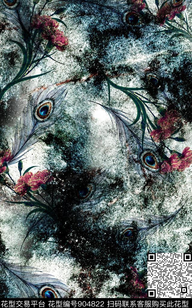 抽象纹理民族风数码印花华亿平台下载（图片编号: 904822） - 瓦栏（Walan）