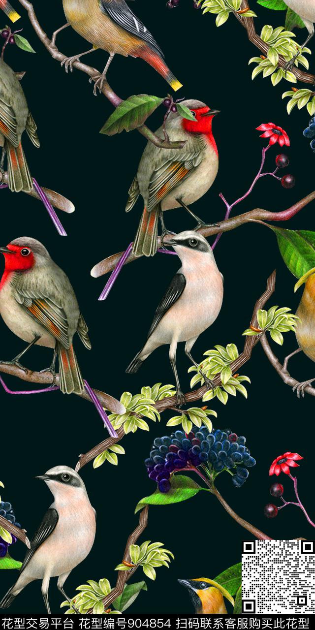 植物花卉动物数码印花华亿平台下载（图片编号: 904854） - 瓦栏（Walan）