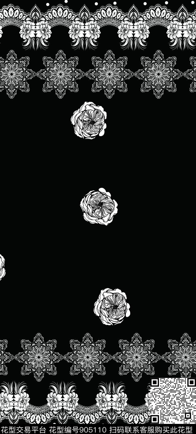 创意艺术线条传统印花华亿平台下载（图片编号: 905110） - 瓦栏（Walan）