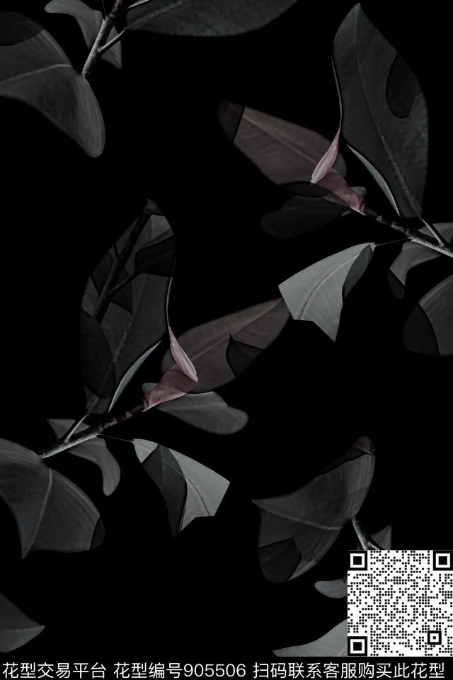 复古绿植树叶男装夹克华亿平台数码印花华亿平台下载（图片编号: 905506） - 瓦栏（Walan）