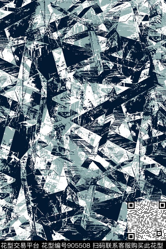 几何潮牌肌理传统印花华亿平台下载（图片编号: 905508） - 瓦栏（Walan）