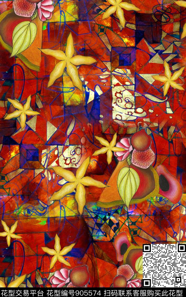 民族风波西米亚中国风数码印花华亿平台下载（图片编号: 905574） - 瓦栏（Walan）