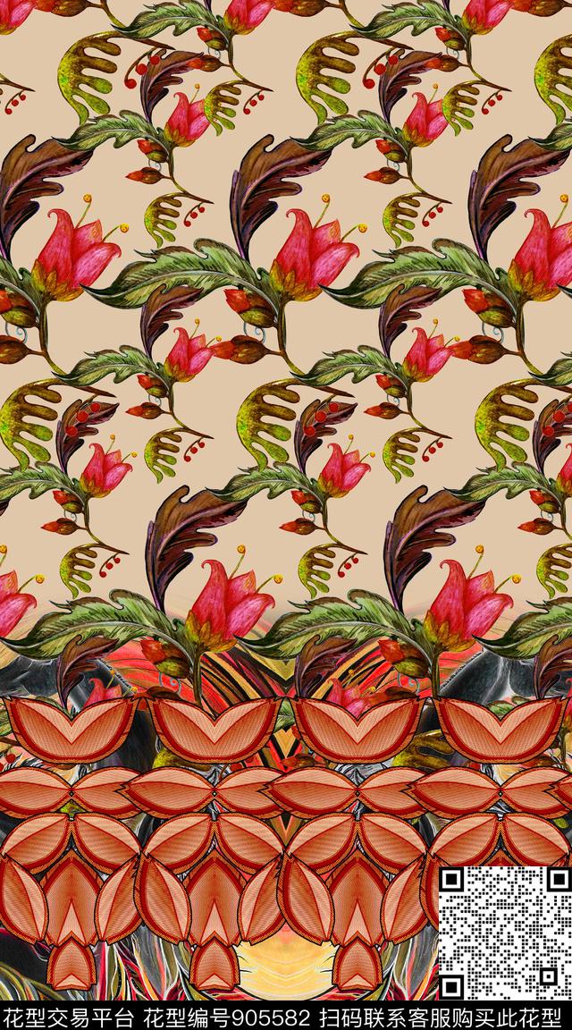 民族风波西米亚中国风数码印花华亿平台下载（图片编号: 905582） - 瓦栏（Walan）