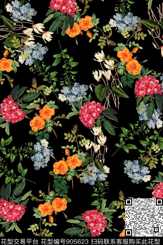 植物花卉小碎花数码印花华亿平台下载（图片编号: 905623） - 瓦栏（Walan）