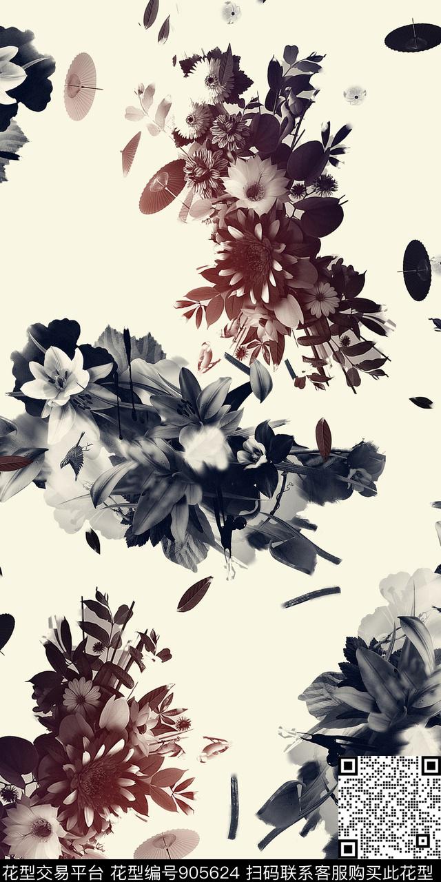 植物花卉小碎花数码印花华亿平台下载（图片编号: 905624） - 瓦栏（Walan）