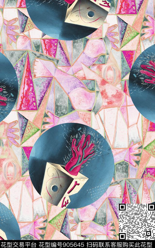 民族风波西米亚水彩花卉数码印花华亿平台下载（图片编号: 905645） - 瓦栏（Walan）