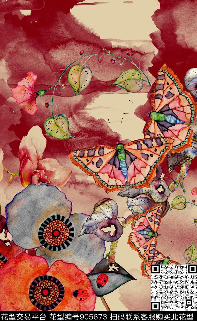 民族风数码华亿平台大花数码印花华亿平台下载（图片编号: 905673） - 瓦栏（Walan）