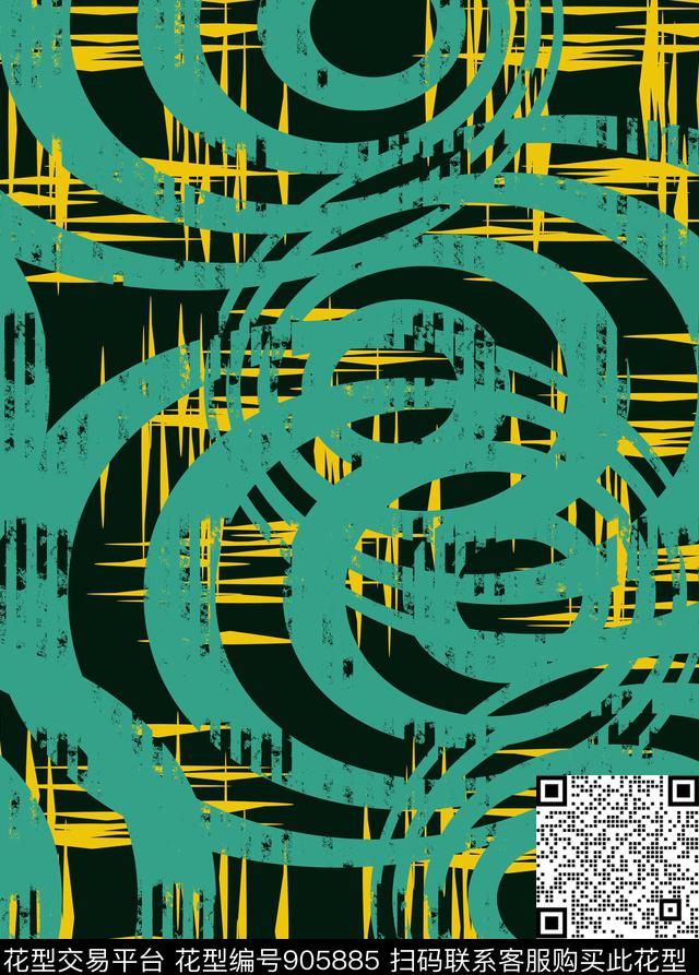 线条创意抽象传统印花华亿平台下载（图片编号: 905885） - 瓦栏（Walan）