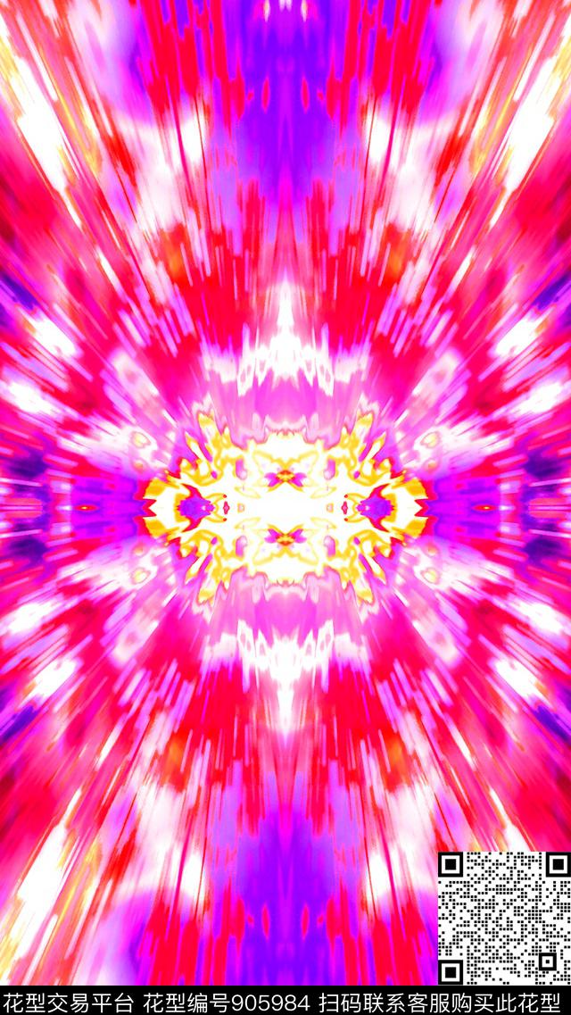 抽象扎染肌理镜像印花数码印花华亿平台下载（图片编号: 905984） - 瓦栏（Walan）