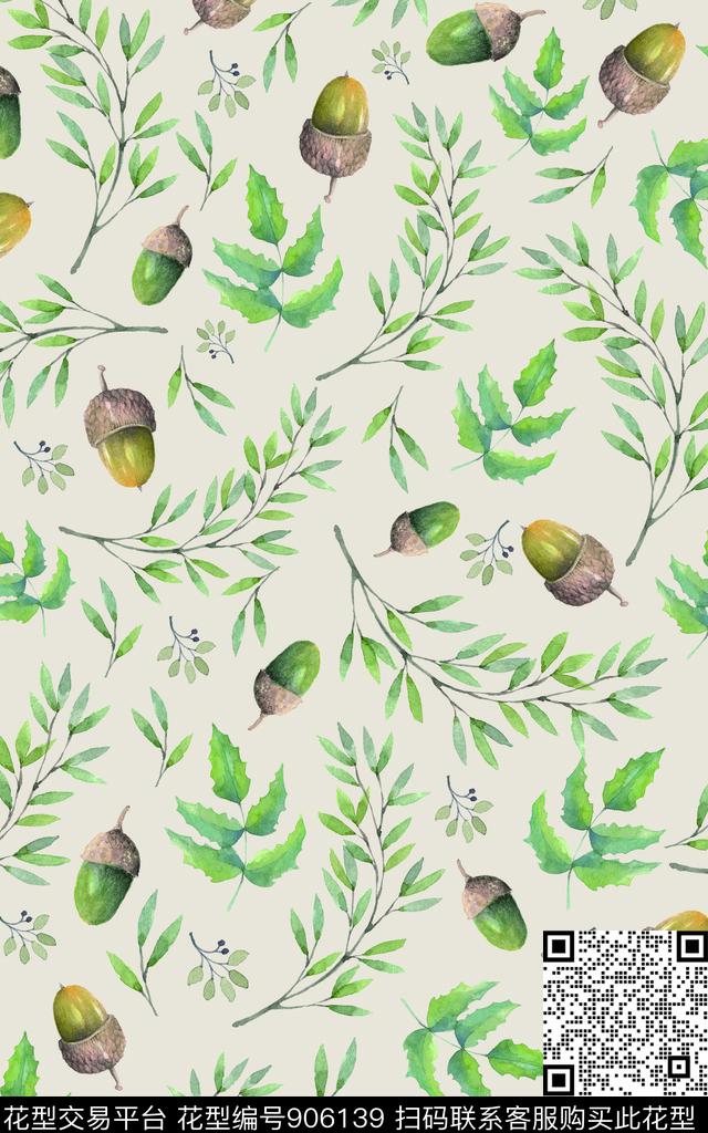大牌风花卉植物数码印花华亿平台下载（图片编号: 906139） - 瓦栏（Walan）