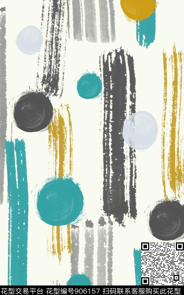 大牌风男装几何数码印花华亿平台下载（图片编号: 906157） - 瓦栏（Walan）