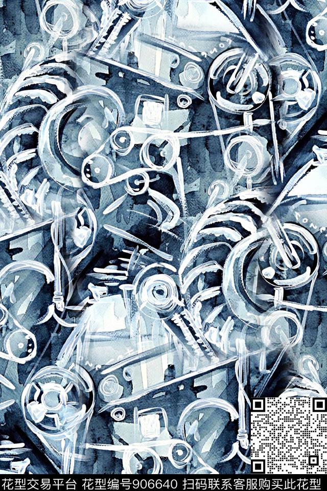 潮牌复古肌理数码印花华亿平台下载（图片编号: 906640） - 瓦栏（Walan）