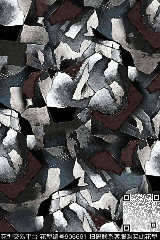 几何肌理男装夹克华亿平台数码印花华亿平台下载（图片编号: 906661） - 瓦栏（Walan）