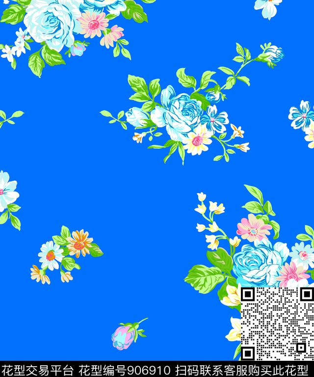 数码华亿平台小碎花月季花数码印花华亿平台下载（图片编号: 906910） - 瓦栏（Walan）