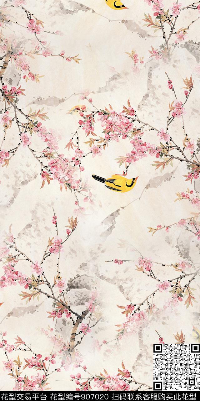 数码华亿平台花卉绘画数码印花华亿平台下载（图片编号: 907020） - 瓦栏（Walan）