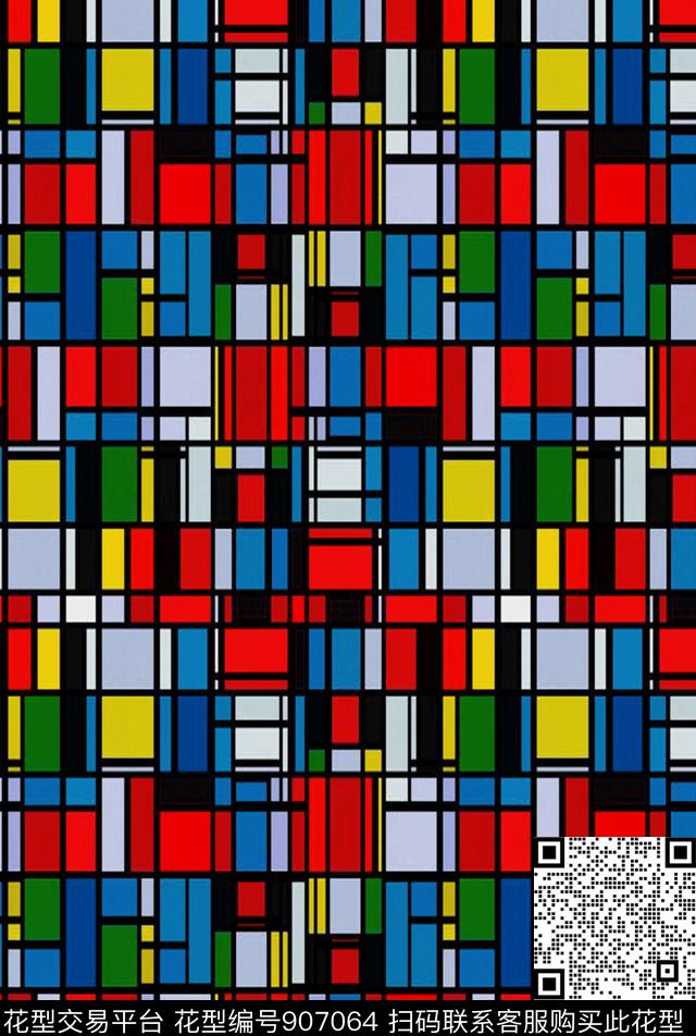 数码华亿平台洋阳---抽象抽象格子数码印花华亿平台下载（图片编号: 907064） - 瓦栏（Walan）