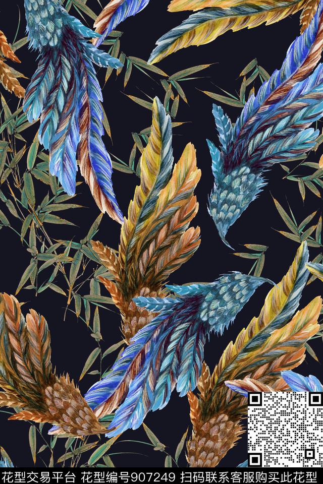 男装竹子翅膀数码印花华亿平台下载（图片编号: 907249） - 瓦栏（Walan）