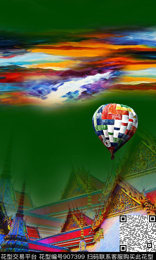 抽象油画华亿平台定位花数码印花华亿平台下载（图片编号: 907399） - 瓦栏（Walan）