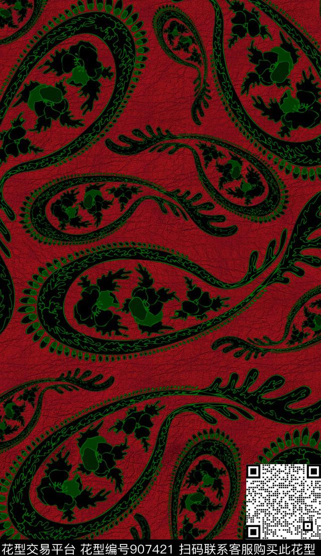 纹理香云纱龟裂纹数码印花华亿平台下载（图片编号: 907421） - 瓦栏（Walan）