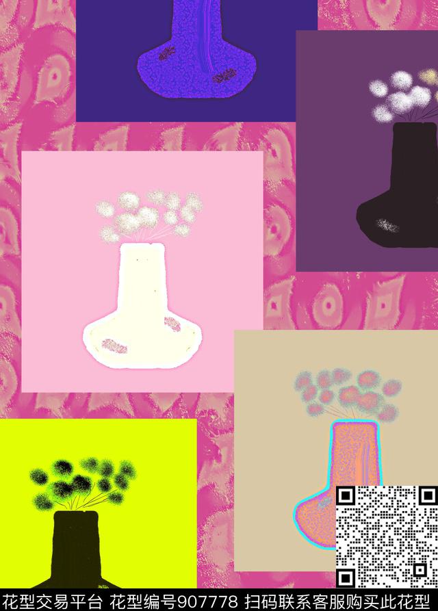 创意艺术抽象数码印花华亿平台下载（图片编号: 907778） - 瓦栏（Walan）