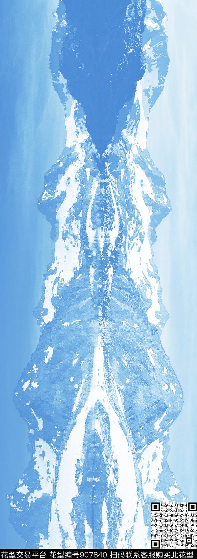 长巾朦胧花卉风景景观数码印花华亿平台下载（图片编号: 907840） - 瓦栏（Walan）