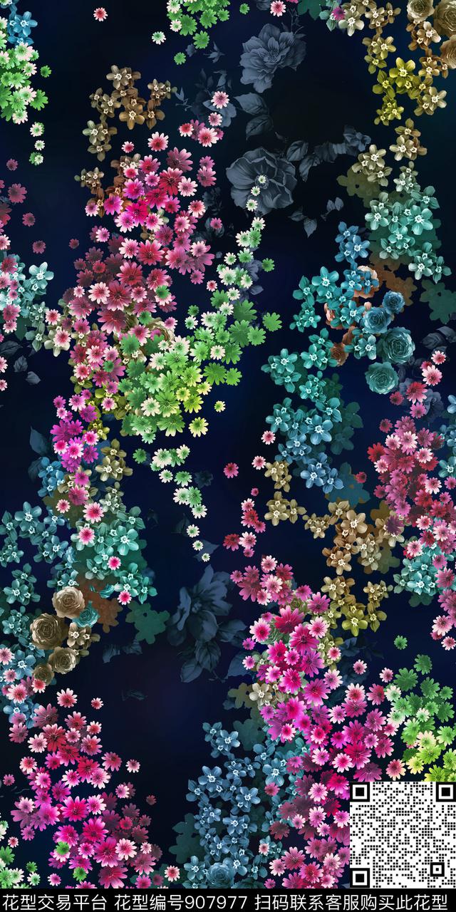 数码华亿平台中老年小碎花数码印花华亿平台下载（图片编号: 907977） - 瓦栏（Walan）