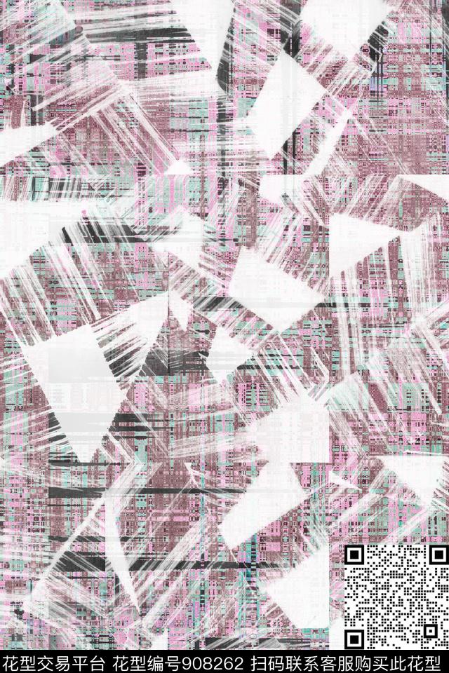 抽象几何大牌风数码印花华亿平台下载（图片编号: 908262） - 瓦栏（Walan）
