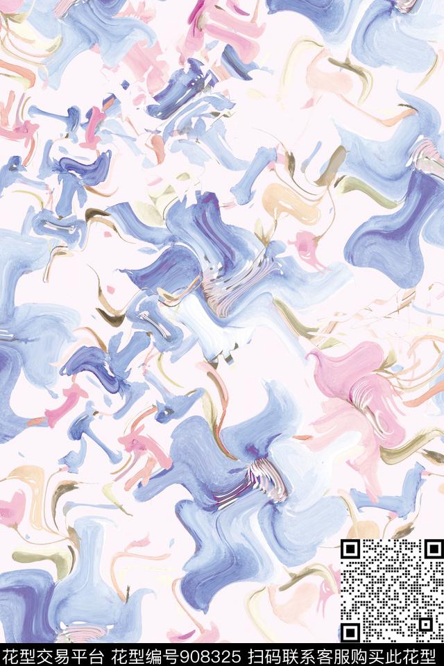 抽象年轻女性春夏华亿平台数码印花华亿平台下载（图片编号: 908325） - 瓦栏（Walan）