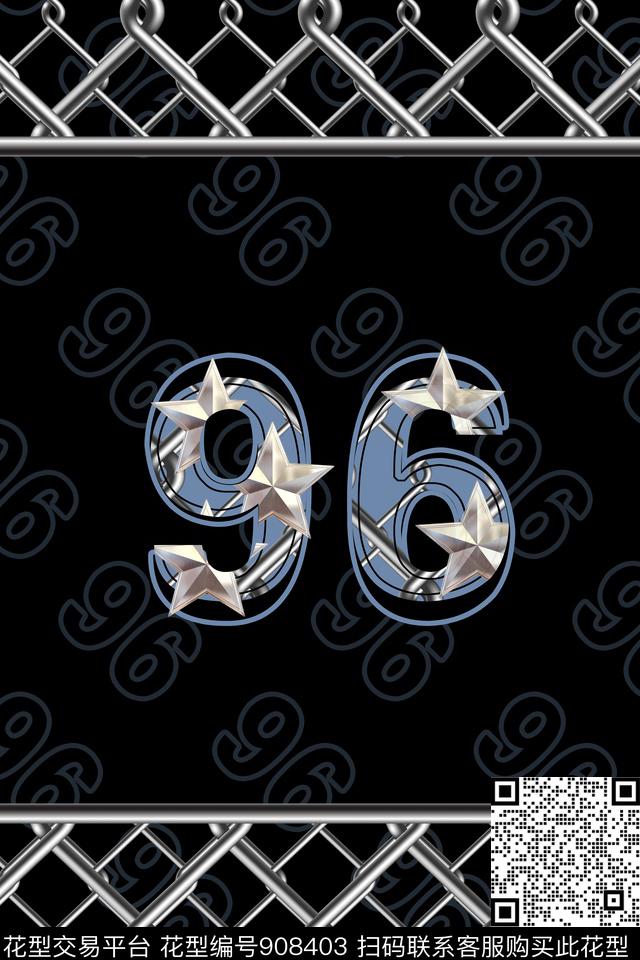 黑白男装字母数码印花华亿平台下载（图片编号: 908403） - 瓦栏（Walan）