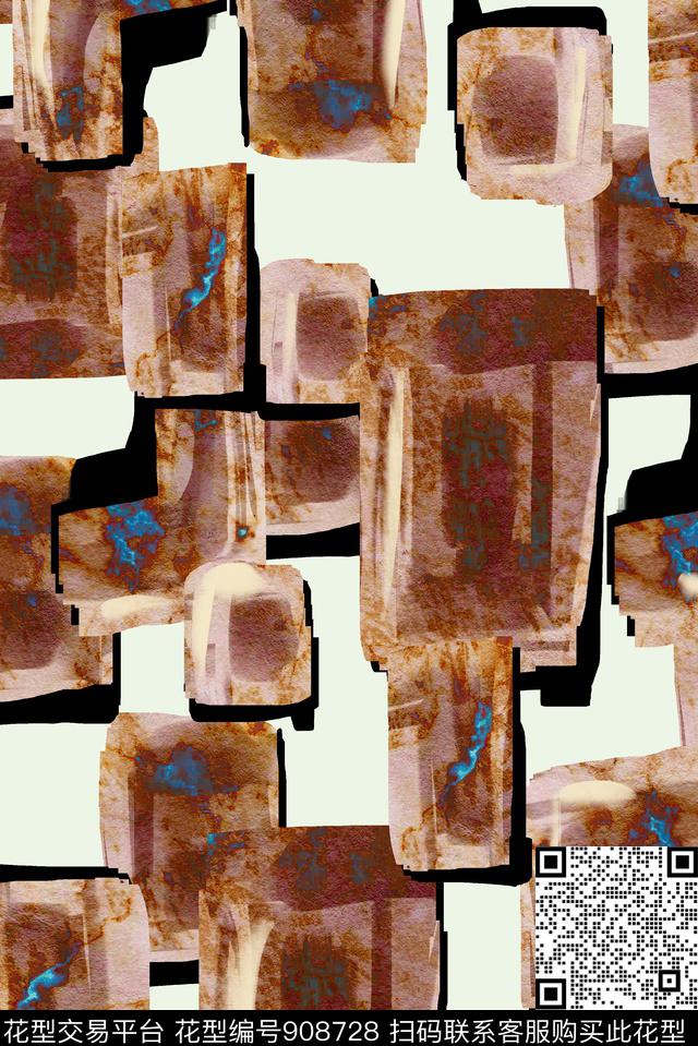 抽象几何中老年数码印花华亿平台下载（图片编号: 908728） - 瓦栏（Walan）