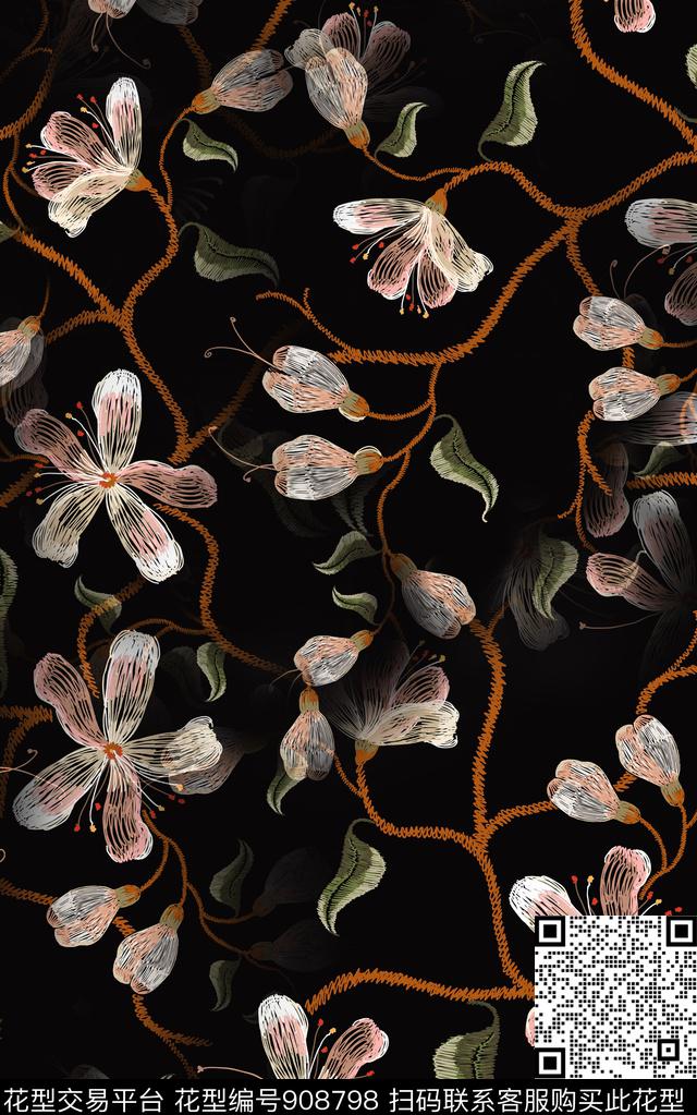 秋冬华亿平台数码印花华亿平台下载（图片编号: 908798） - 瓦栏（Walan）