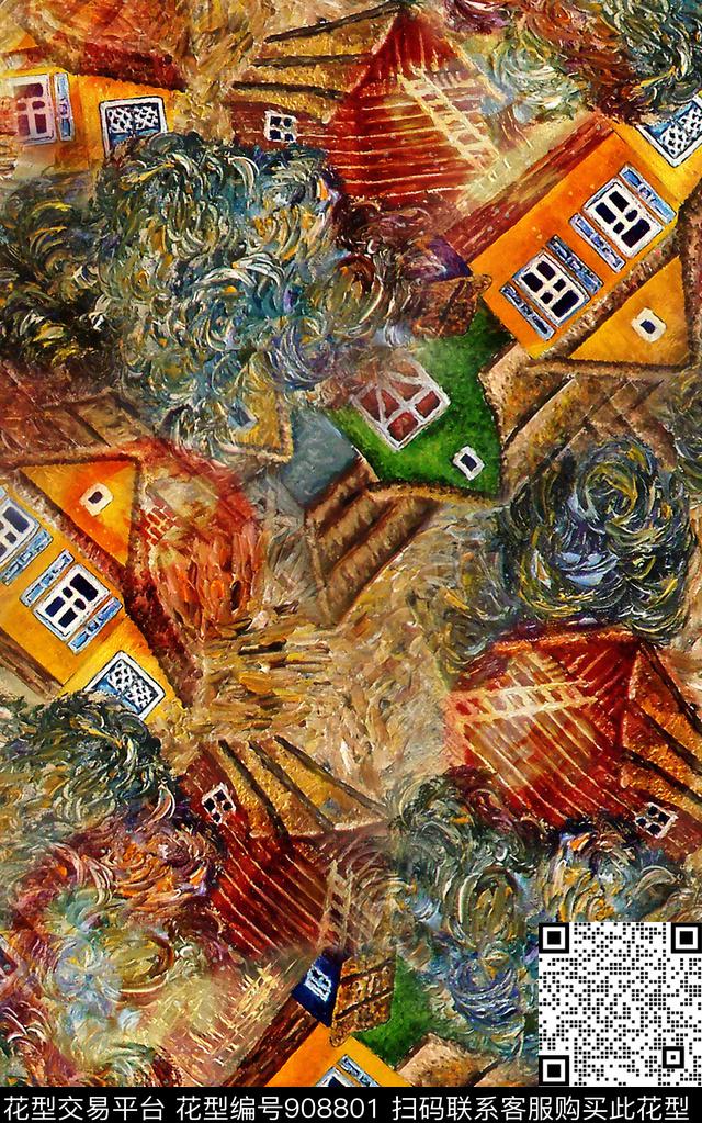 民族风纹理数码印花华亿平台下载（图片编号: 908801） - 瓦栏（Walan）