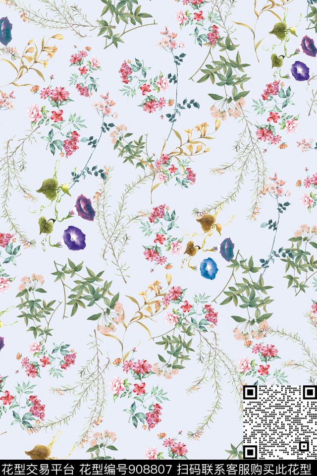 春夏华亿平台小碎花数码印花华亿平台下载（图片编号: 908807） - 瓦栏（Walan）