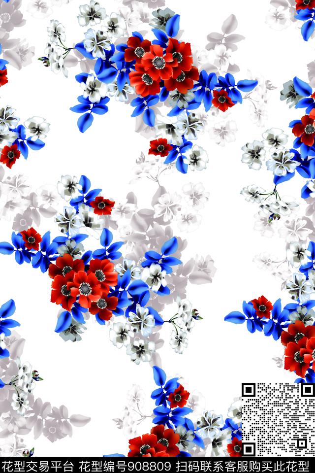 数码华亿平台花卉月季花数码印花华亿平台下载（图片编号: 908809） - 瓦栏（Walan）