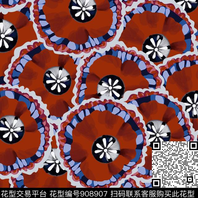 几何民族风简约数码印花华亿平台下载（图片编号: 908907） - 瓦栏（Walan）