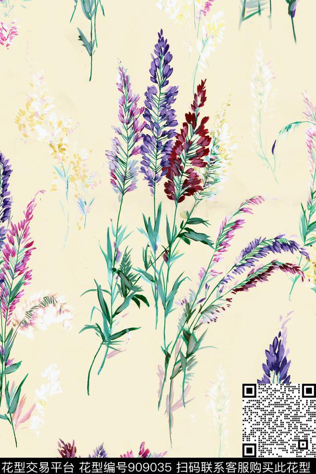 淑女大花衬衫数码印花华亿平台下载（图片编号: 909035） - 瓦栏（Walan）