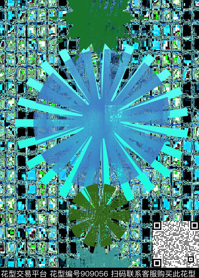 抽象线条创意数码印花华亿平台下载（图片编号: 909056） - 瓦栏（Walan）