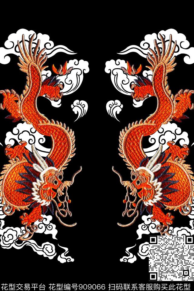 龙GUCCI大牌风数码印花华亿平台下载（图片编号: 909066） - 瓦栏（Walan）